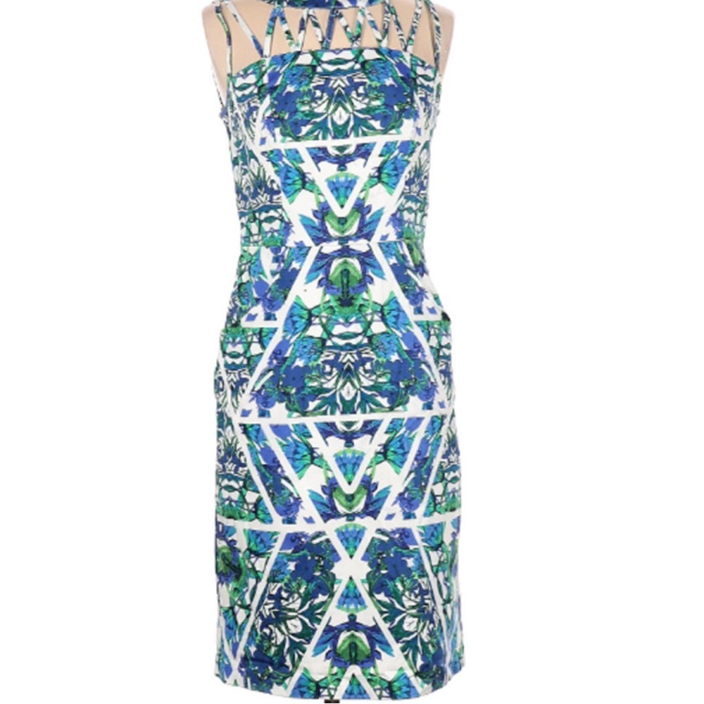 Adrianna papell blue floral mini dress size 6